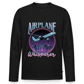 Airplane Kids Travel Pilot Toddler - Men's Premium Organic Long Sleeve Shirt - black - Front - Nico (187cm)
