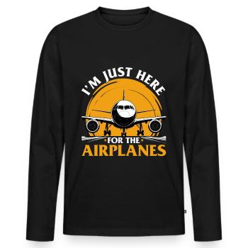 Avion Enfants Voyage Pilote Tout-petit - T-shirt manches longues Premium bio Homme - noir - Devant - Nico (187cm)