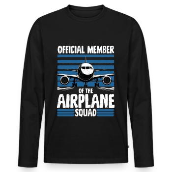 Avion Enfants Voyage Pilote Tout-petit - T-shirt manches longues Premium bio Homme - noir - Devant - Nico (187cm)