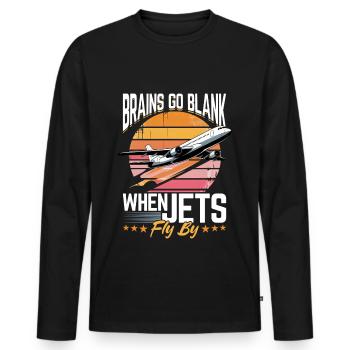 Avion Enfants Voyage Pilote Tout-petit - T-shirt manches longues Premium bio Homme - noir - Devant - Nico (187cm)