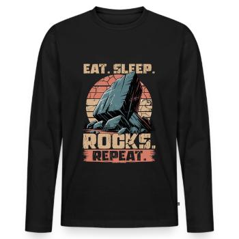 Rocks Geode Hunter Rock Collector Geology - Men's Premium Organic Long Sleeve Shirt - black - Front - Nico (187cm)