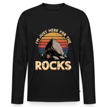 Rocks Geode Hunter Rock Collector Geology - Men's Premium Organic Long Sleeve Shirt - black - Front - Nico (187cm)