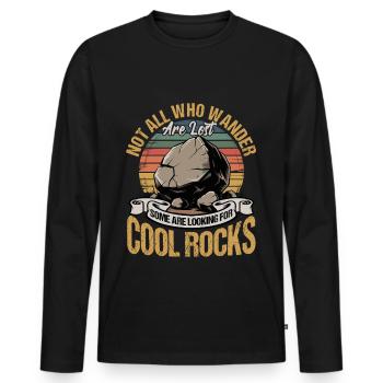 Rocks Geode Hunter Rock Collector Geology - Men's Premium Organic Long Sleeve Shirt - black - Front - Nico (187cm)