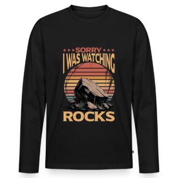 Rocks Geode Hunter Rock Collector Geology - Men's Premium Organic Long Sleeve Shirt - black - Front - Nico (187cm)