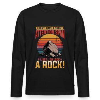 Rocks Geode Hunter Rock Collector Geology - Men's Premium Organic Long Sleeve Shirt - black - Front - Nico (187cm)