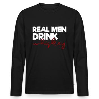 Whisky Hommes - T-shirt manches longues Premium bio Homme - noir - Devant - Nico (187cm)