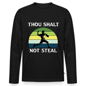 Baseball Baseball Bat Catch Ball - Men's Premium Organic Long Sleeve Shirt - black - Front - Nico (187cm)