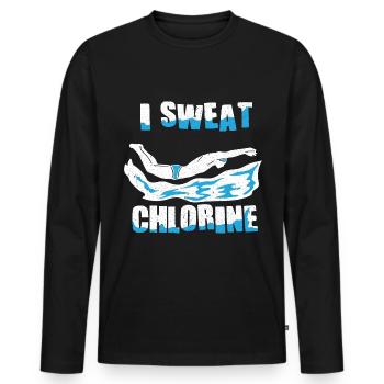 Swimmers Swimming 50 meters track Breaststroke - Men's Premium Organic Long Sleeve Shirt - black - Front - Nico (187cm)