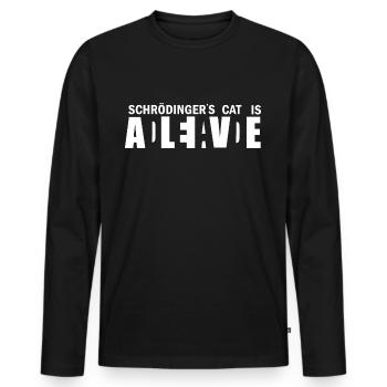 Schrödinger's cat Dead and Alive gift - Men's Premium Organic Long Sleeve Shirt - black - Front - Nico (187cm)