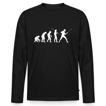 Fechtkampf Fechter Evolution Burschen Fechten - Männer Premium Bio Langarmshirt - Schwarz - Vorne - Nico (187cm)