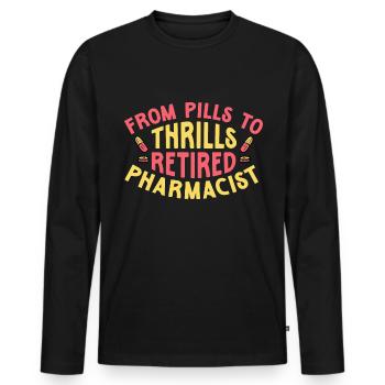 Pensionierter Apotheker, Rentner Apotheke - Männer Premium Bio Langarmshirt - Schwarz - Vorne - Nico (187cm)