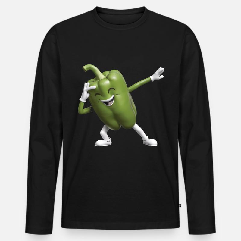Paprika Geschenk - Männer Premium Bio Langarmshirt - Schwarz