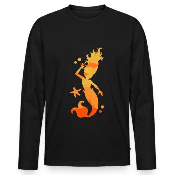 Mermaid mermaid mermaid fairy tale - Men's Premium Organic Long Sleeve Shirt - black - Front - Nico (187cm)