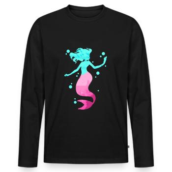Mermaid mermaid mermaid fairy tale - Men's Premium Organic Long Sleeve Shirt - black - Front - Nico (187cm)