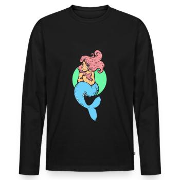 Mermaid mermaid mermaid fairy tale - Men's Premium Organic Long Sleeve Shirt - black - Front - Nico (187cm)