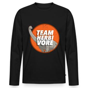 Vegan Vegans - Men's Premium Organic Long Sleeve Shirt - black - Front - Nico (187cm)