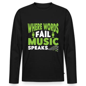 Musician Music Rhythm Clef - Men's Premium Organic Long Sleeve Shirt - black - Front - Nico (187cm)