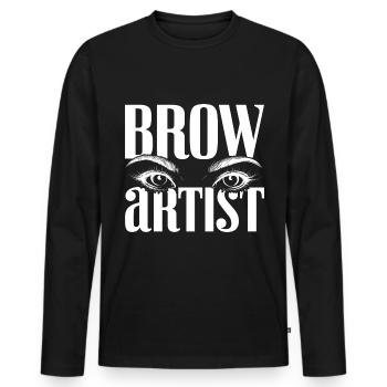 Eyebrow Beautician Gift Brow Artist - Men's Premium Organic Long Sleeve Shirt - black - Front - Nico (187cm)