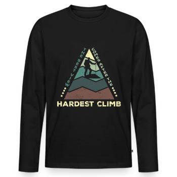 Climbing Climbers Mountains Climbing Wall Kletterdad - Men's Premium Organic Long Sleeve Shirt - black - Front - Nico (187cm)