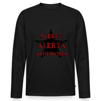 Anti-fascist star for SELF-DETERMINATION - Men's Premium Organic Long Sleeve Shirt - black - Front - Nico (187cm)