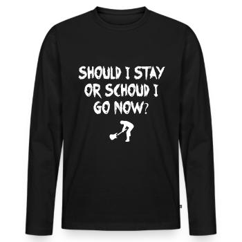Should I Stay Or Should I Go Now I The Clash - Männer Premium Bio Langarmshirt - Schwarz - Vorne - Nico (187cm)