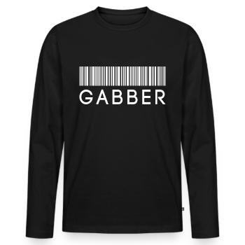 Gabber Wear Uptempo Gabber tenue - T-shirt manches longues Premium bio Homme - noir - Devant - Nico (187cm)