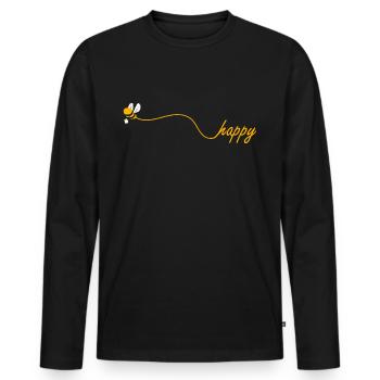 Bee happy Imker Geschenk Imkerei Bienenzucht - Männer Premium Bio Langarmshirt - Schwarz - Vorne - Nico (187cm)