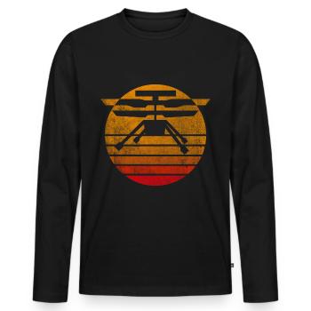 Mars Planet Weltraum Raumfahrt - Männer Premium Bio Langarmshirt - Schwarz - Vorne - Nico (187cm)