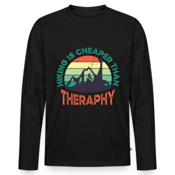 Climbing Climbers Mountains Climbing Wall Kletterdad - Men's Premium Organic Long Sleeve Shirt - black - Front - Nico (187cm)