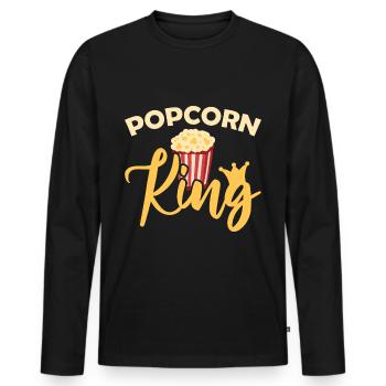 Popcorn - Männer Premium Bio Langarmshirt - Schwarz - Vorne - Nico (187cm)