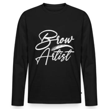 Make Up Artist Gift Beauty Brow Artist - Men's Premium Organic Long Sleeve Shirt - black - Front - Nico (187cm)