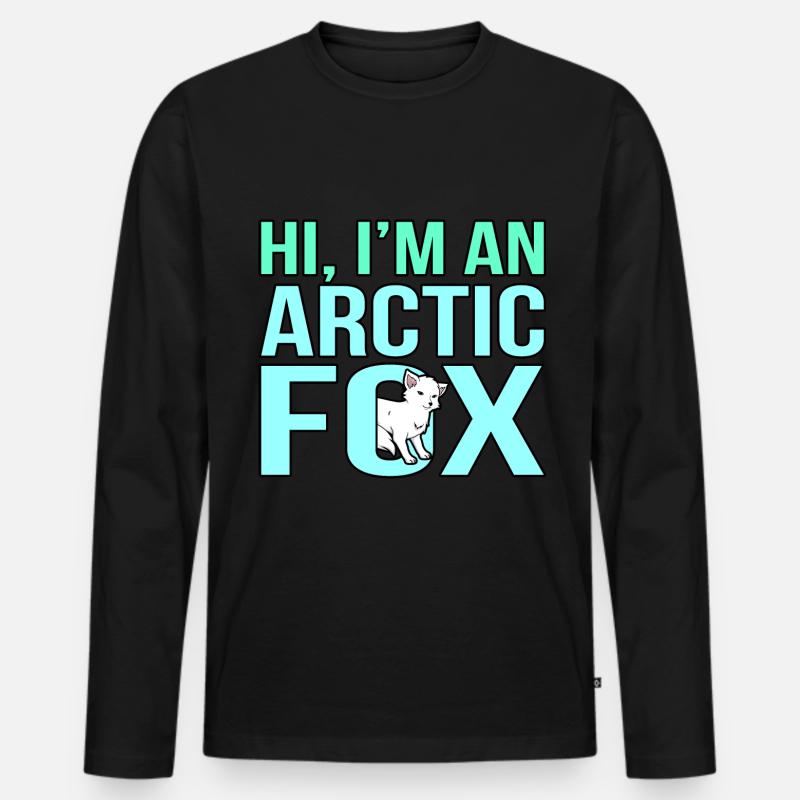 Polarfuchs - Männer Premium Bio Langarmshirt - Schwarz