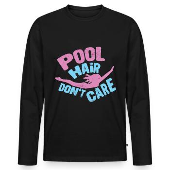 Swimmers Swimming 50 meters track Breaststroke - Men's Premium Organic Long Sleeve Shirt - black - Front - Nico (187cm)