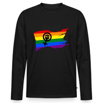 Feministin Emanzipation Frauenbewegung Geschenk - Männer Premium Bio Langarmshirt - Schwarz - Vorne - Nico (187cm)