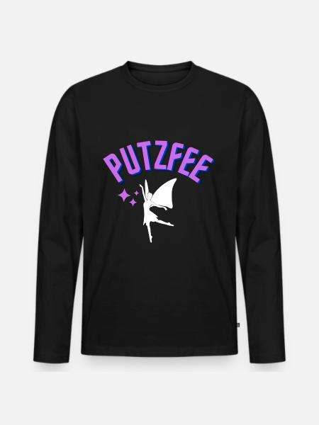 Putzfee - Männer Premium Bio Langarmshirt - Schwarz