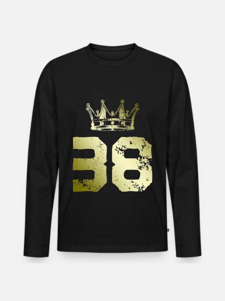 38 Number crown - Men's Premium Organic Long Sleeve Shirt - black