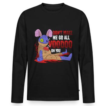Lass mich kein Voodoo auf dich anwenden Voodoo - Männer Premium Bio Langarmshirt - Schwarz - Vorne - Nico (187cm)