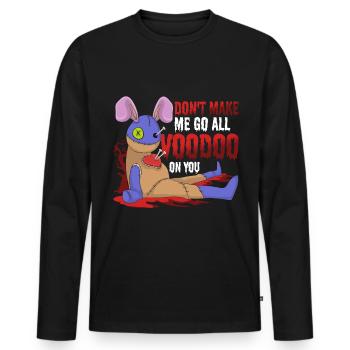 Voodoo Hexerei Geschenk Lustiges Voodoo Puppe - Männer Premium Bio Langarmshirt - Schwarz - Vorne - Nico (187cm)