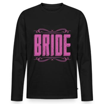 Mariage, Fête De Mariage, Mariage, Cadeau, Mariée - T-shirt manches longues Premium bio Homme - noir - Devant - Nico (187cm)