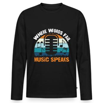 Musician Music Rhythm Clef - Men's Premium Organic Long Sleeve Shirt - black - Front - Nico (187cm)
