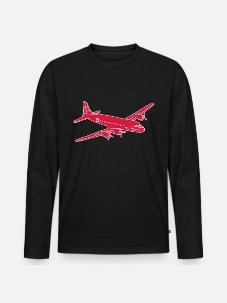 Airplane 2 - Men's Premium Organic Long Sleeve Shirt - black