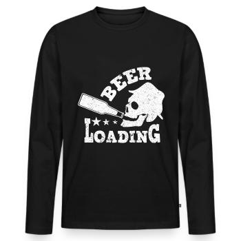 Bière Bière Bière Boire de la bière Alcohol Party - T-shirt manches longues Premium bio Homme - noir - Devant - Nico (187cm)