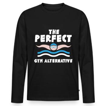 Swimmers Swimming 50 meters track Breaststroke - Men's Premium Organic Long Sleeve Shirt - black - Front - Nico (187cm)