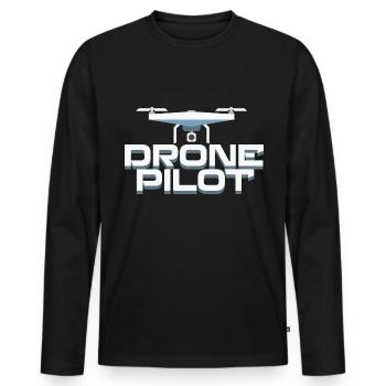 fpv drone pilot - Men's Premium Organic Long Sleeve Shirt - black - Front - Nico (187cm)
