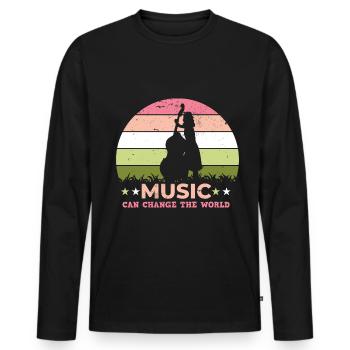 Musician Music Rhythm Clef - Men's Premium Organic Long Sleeve Shirt - black - Front - Nico (187cm)