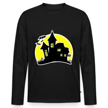 Maison d'Halloween Maison hantée - T-shirt manches longues Premium bio Homme - noir - Devant - Nico (187cm)