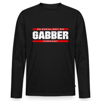 Gabber - Männer Premium Bio Langarmshirt - Schwarz - Vorne - Nico (187cm)