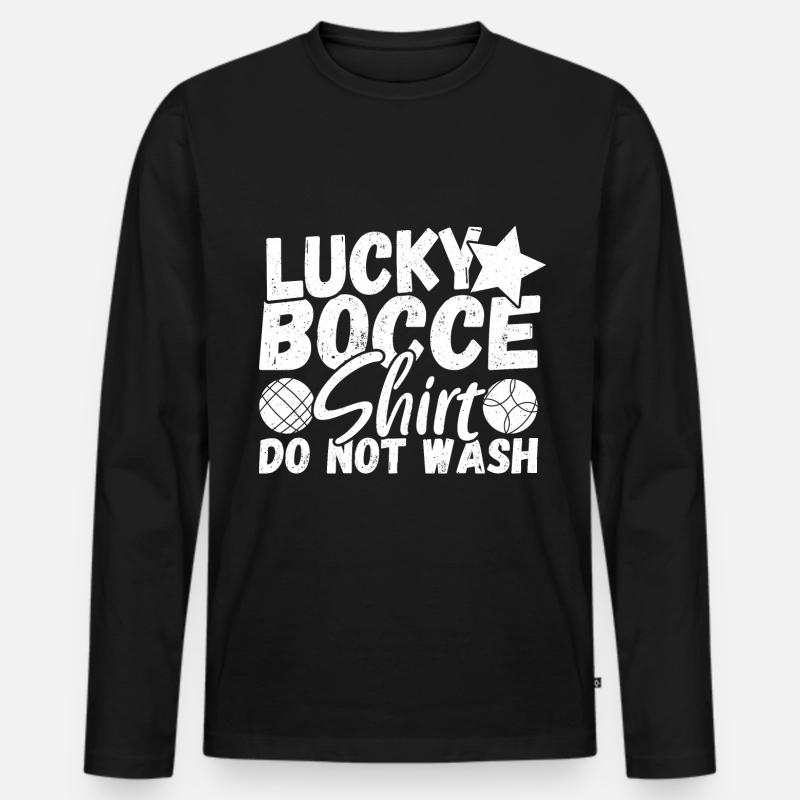 Boccia - Männer Premium Bio Langarmshirt - Schwarz