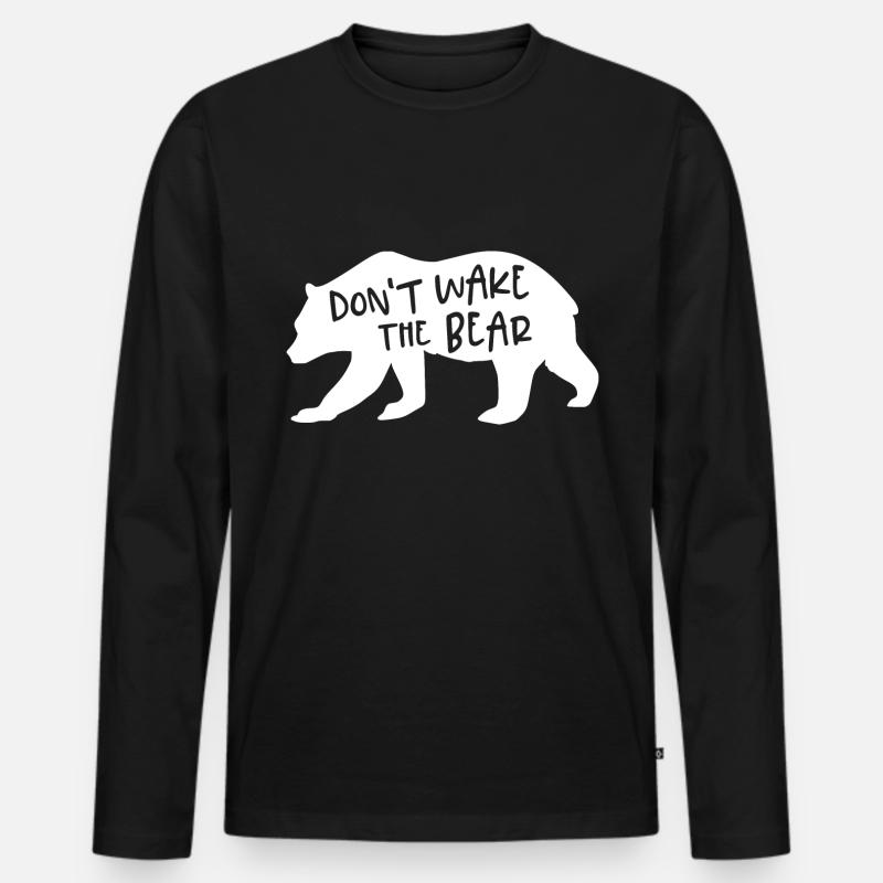 Bär - Männer Premium Bio Langarmshirt - Schwarz