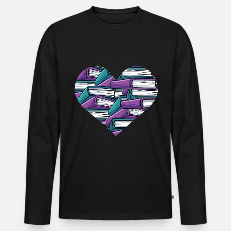 Lesen - Männer Premium Bio Langarmshirt - Schwarz